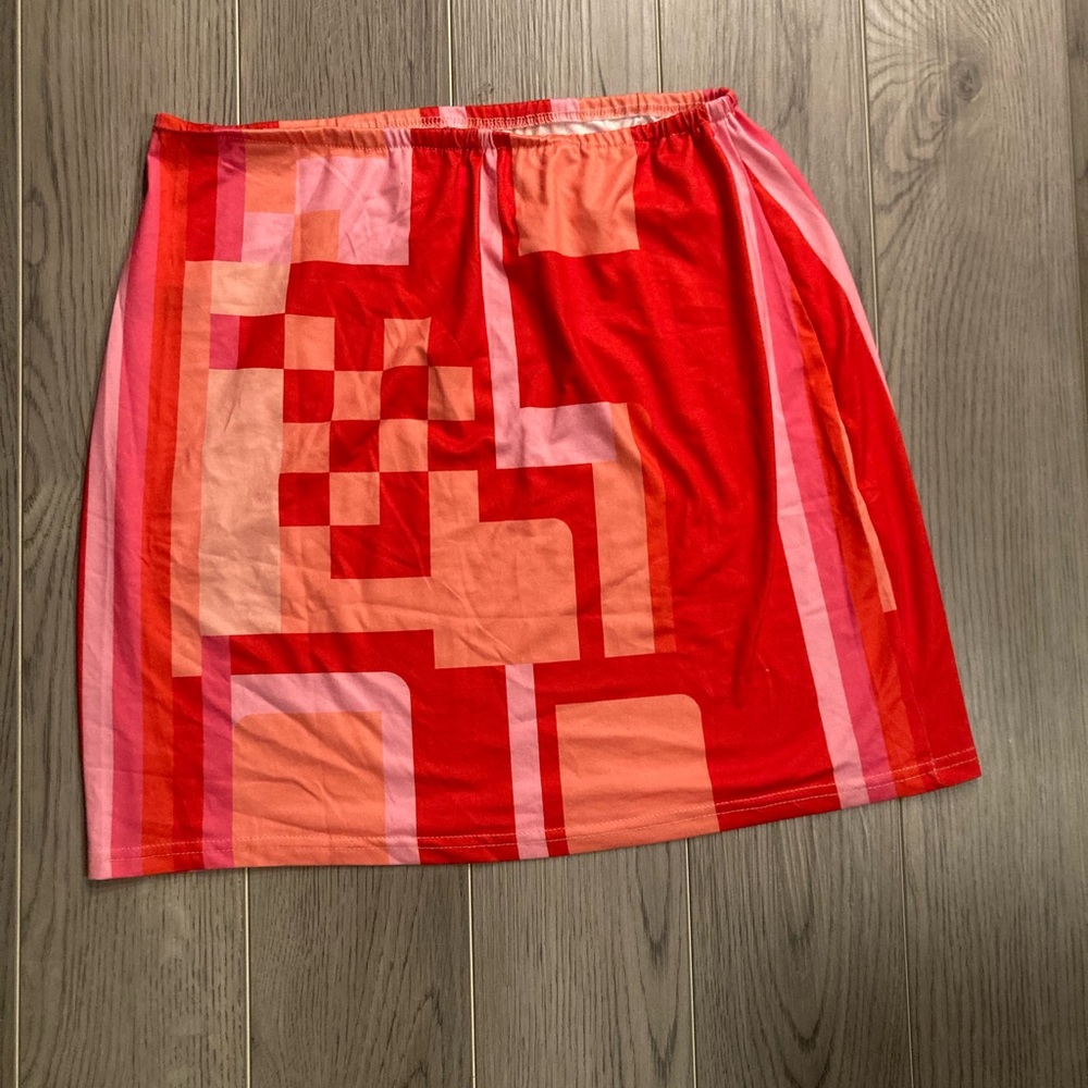 Red mini skirt